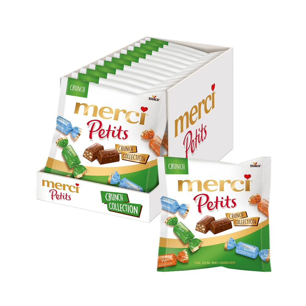 Merci Petits Kávékrém - 12 x 125g - Kis fehér csokoládé praliné finom csokoládéra kávékrémmel - Egyedi csomagolású csokoládé praliné