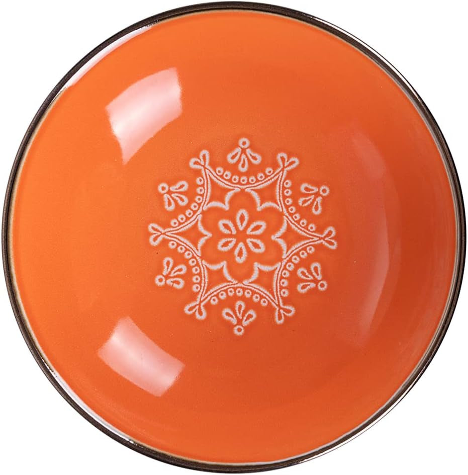 Set de veselă din gresie, format din 12 piese, 4 seturi de farfurii în 4 modele diferite, Baku Sunset