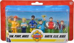 Simba 109252538 - Fireman Sam figurakészlet, 6 részes, 2 válogatott, csak egy változat, 5-7 cm-es játékfigurák, 3 éves akciófigurák Naty Shop
