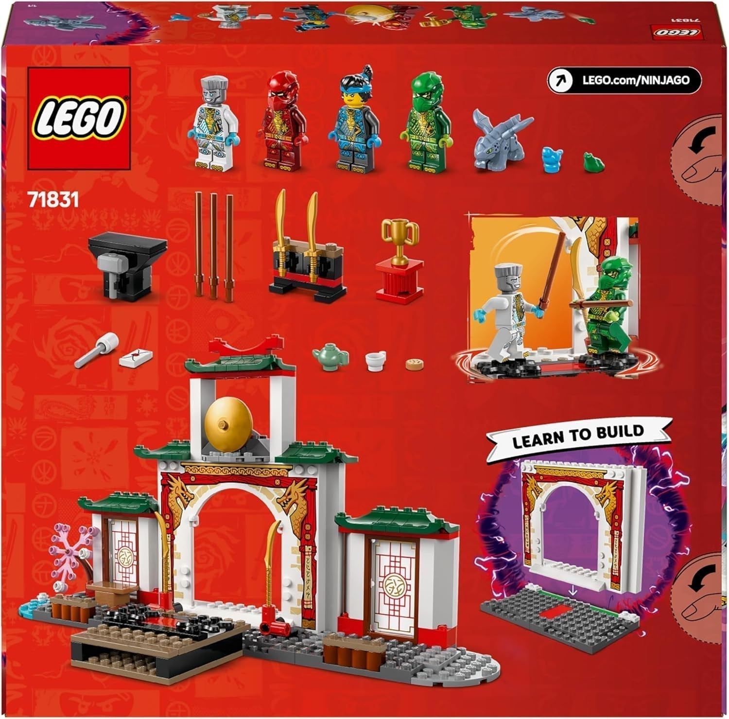 LEGO NINJAGO Spinjitzu Ninja templom - Játékkészlet 4 minifigurával és 1 sárkányfigurával - Építőkészlet - Karácsonyi vagy születésnapi ajándék fiúknak és lányoknak 4 éves kortól 71831 Építőkészletek Besuche den LEGO-Store