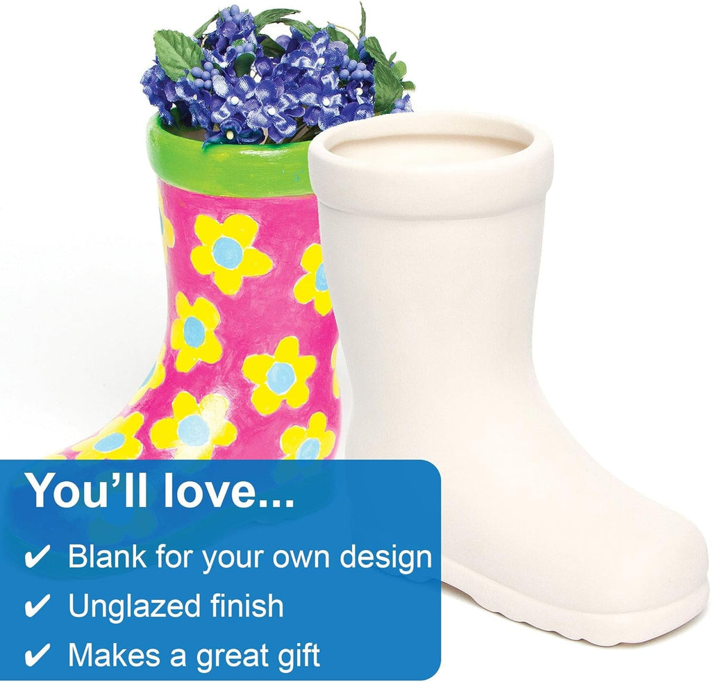 Ghivece ceramice Baker Ross „Wellies” pentru copii (2 bucăți)