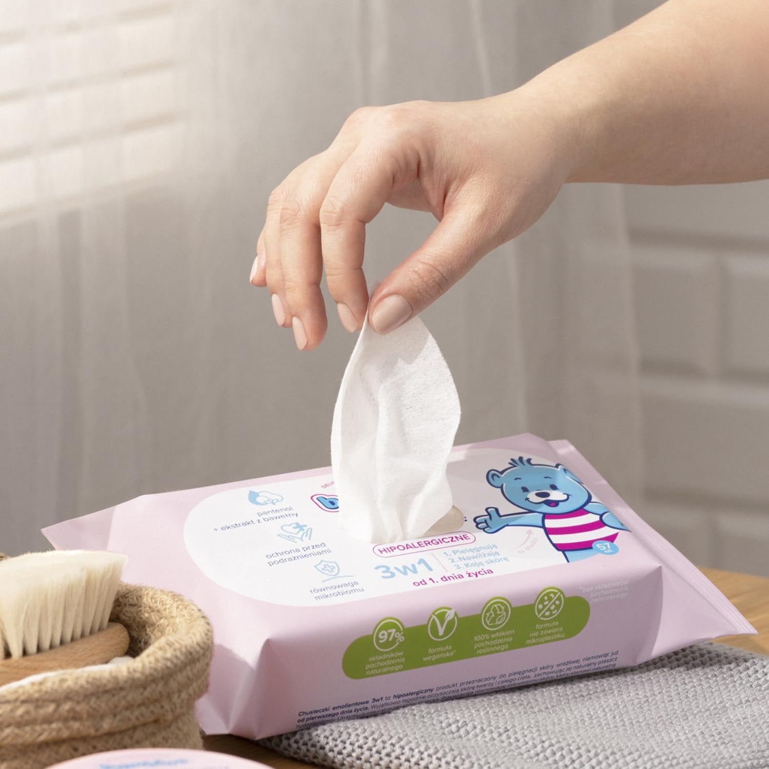 Törlőkendők 3 az 1-ben 4x57 db