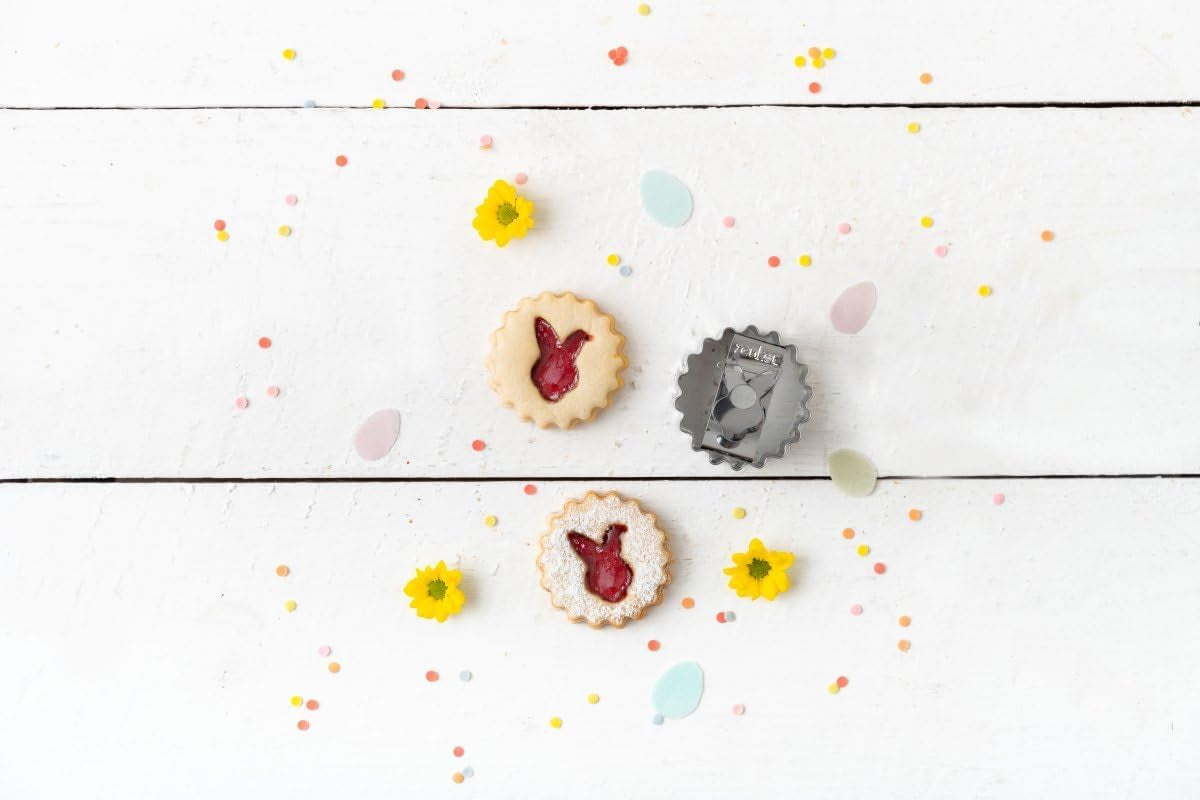 Zenker Ausstecher Linzer Hasenkopf – Hochwertiger Edelstahl, 2in1 Motiv für kreative Linzer Plätzchen, Spülmaschinenfest, Design aus Deutschland