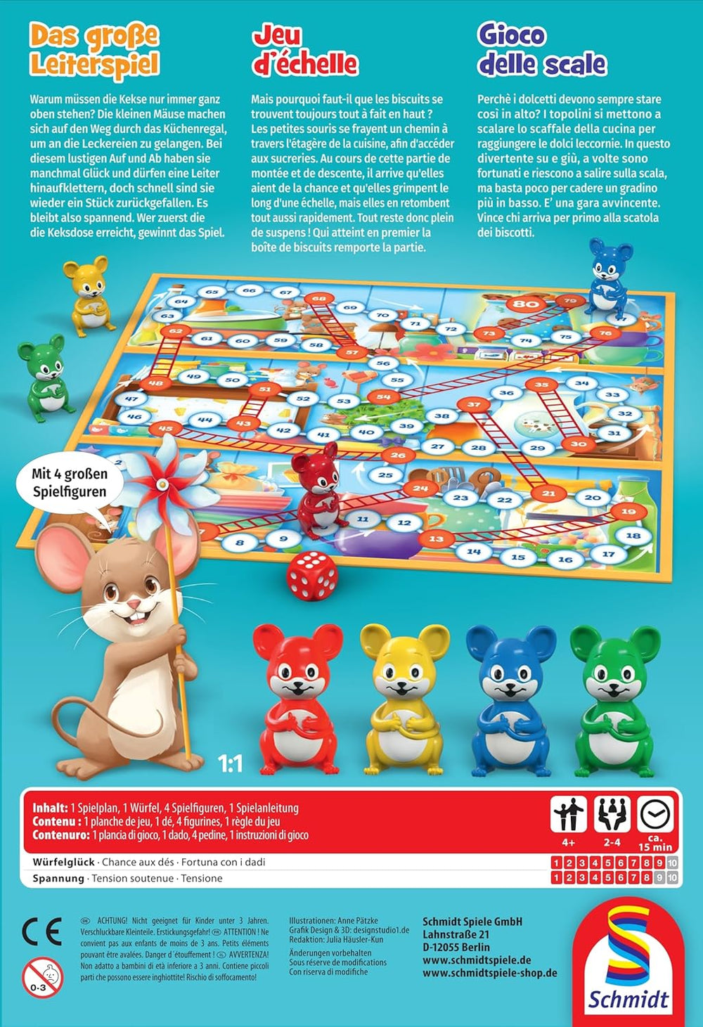 Schmidt Spiele 40553 nagy létrajáték, játék gyerekeknek, 52 x 36 cm