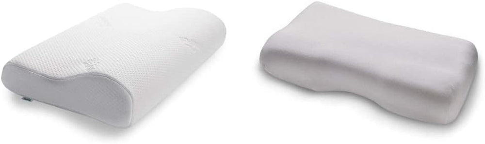 TEMPUR Original Sleeping Pillow Memory Foam, Pernă ergonomică de susținere a gâtului pentru cei care dorm lateral și pe spate, Fermă, M (50 X 31 X 10/7 Cm), Alb Perne ortopedice cervicale Naty Shop Pachet cu față de pernă, platină Jr (40 X 26 X 7/4 Cm)