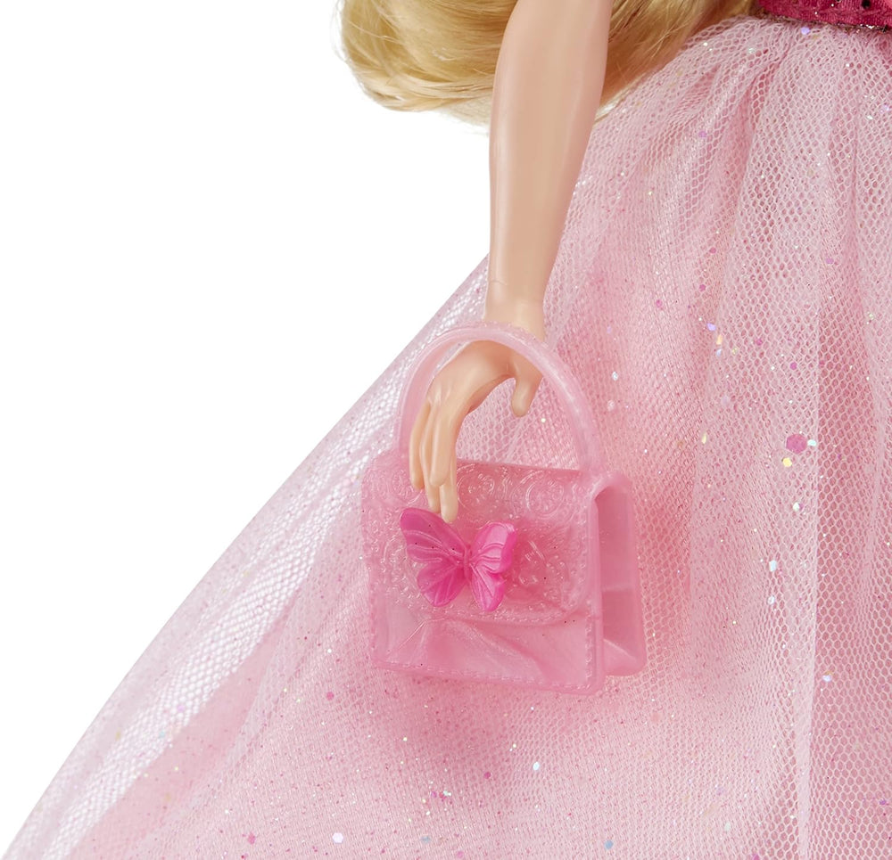 MGA's Dream Ella Ünnepeljük Bábát - ARIA - 29 cm-es nagy szőke Party Modepuppe - Rosa & Gold Glitter Konfettischmetterlinge - 5 kiegészítő - Für Sammler & Kinder ab 4 Jahren