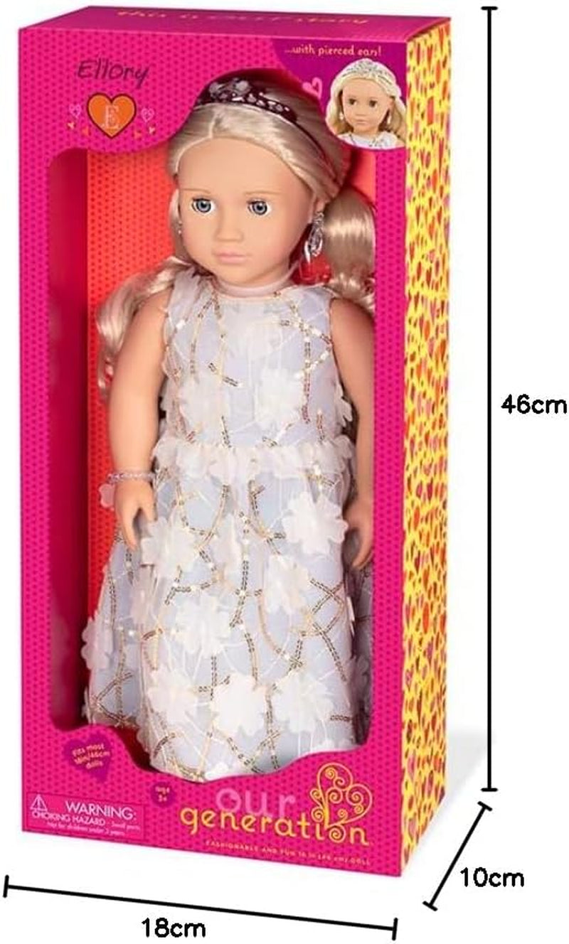 Generációnk - Ellory - 46 cm-es bábu - szőke Haar & Blaue Augen - Schmuck-Accessoires - Vorgetäuschtes Spiel - Spielzeug für Kinder ab 3 Jahren