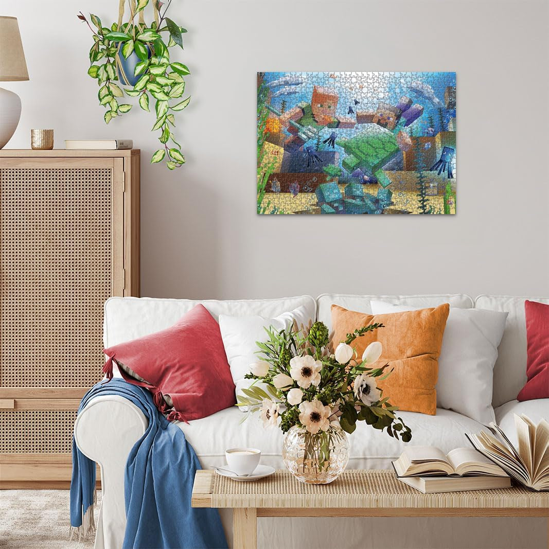 Ravensburger Puzzle 12000421 - Mozaic Minecraft - 1000 piese Puzzle Minecraft pentru adulți și copii de peste 14 ani Puzzle Naty Shop