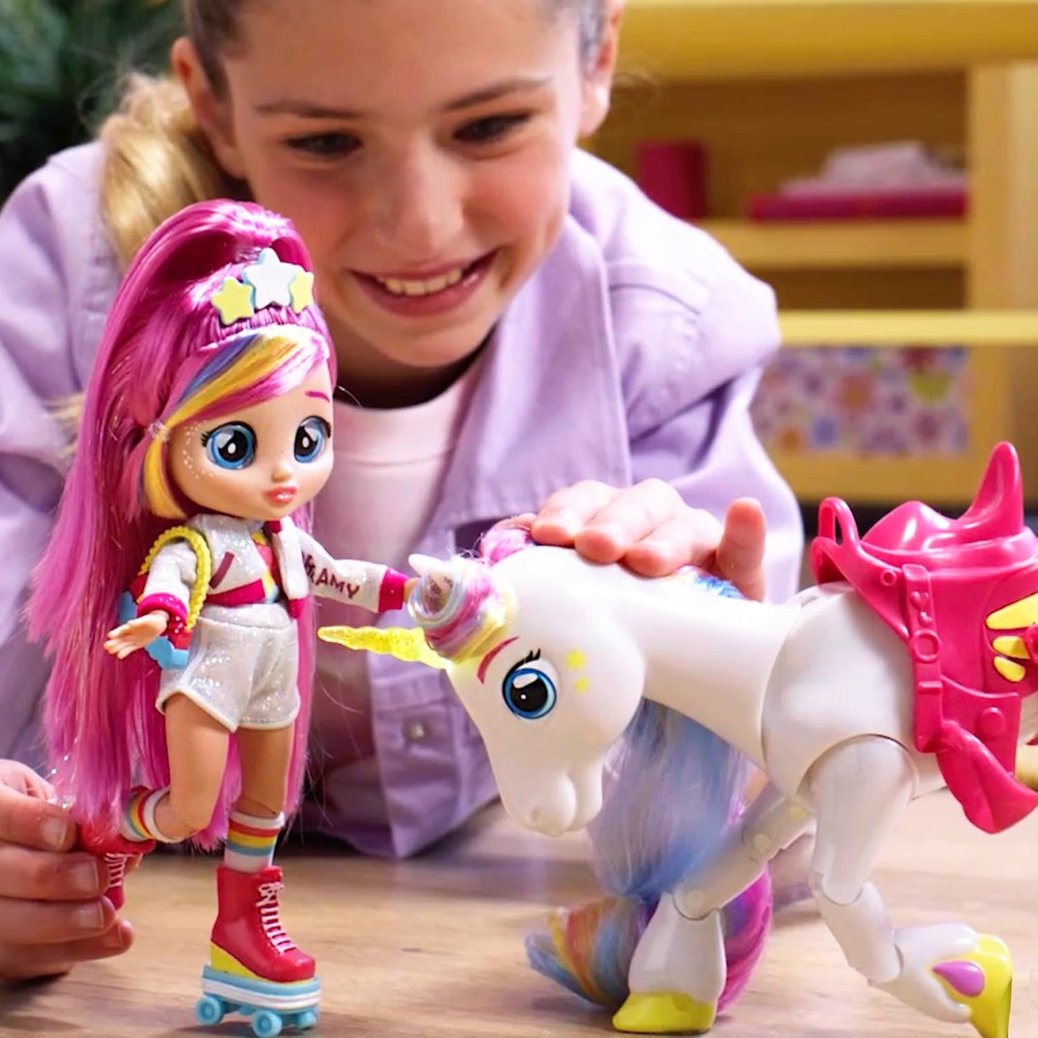 BFF by Tränenbabys Dreamy & Rym Deluxe-Set, exkluzív bewegliche Puppe Dreamy und Sein Einhorn Rym - Optimales Geschenk für Jungen und Mädchen ab 5 év