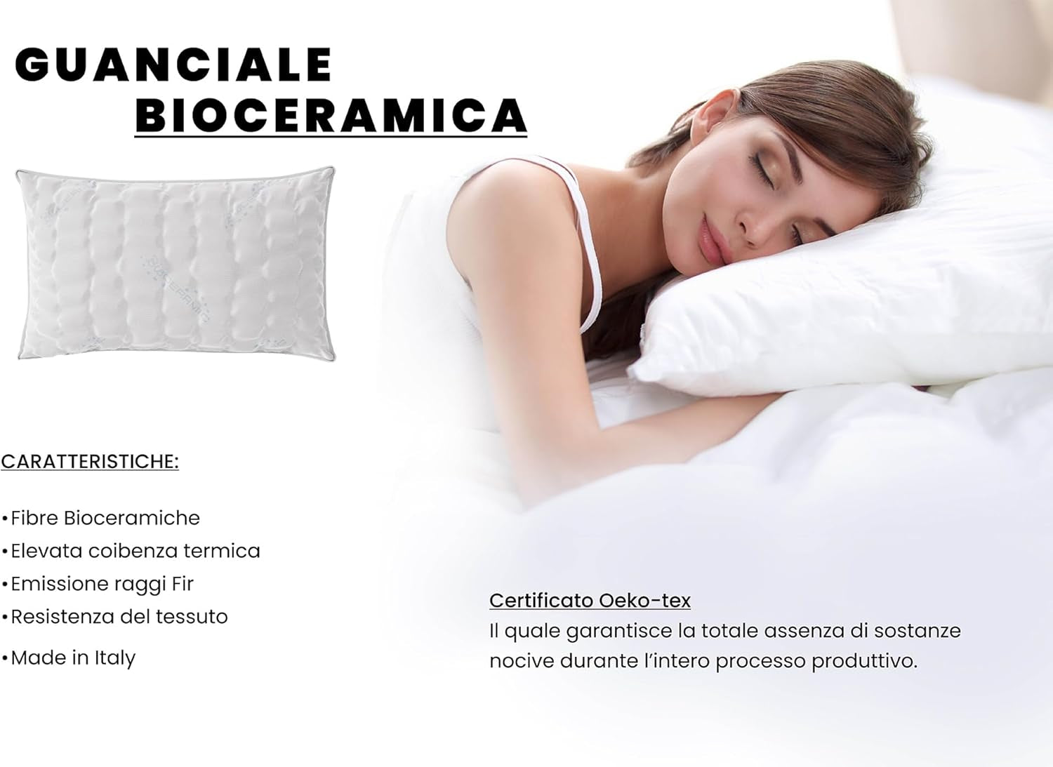 Lenjerie de pat italiană MB Home Italia, pernă, bioceramică, gri deschis, 45 x 75 cm Perne standard Naty Shop