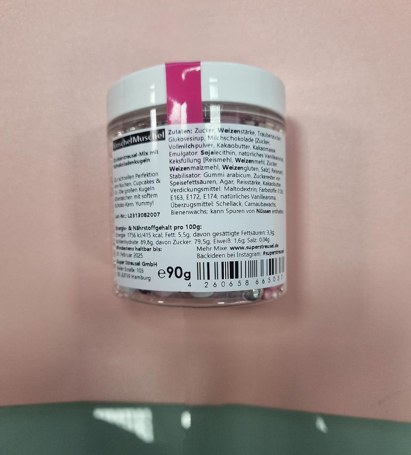 Super Streusel, Ehető cukorgyöngy (nagy gyöngy csokoládé töltelékkel), 90 gramm Naty Shop