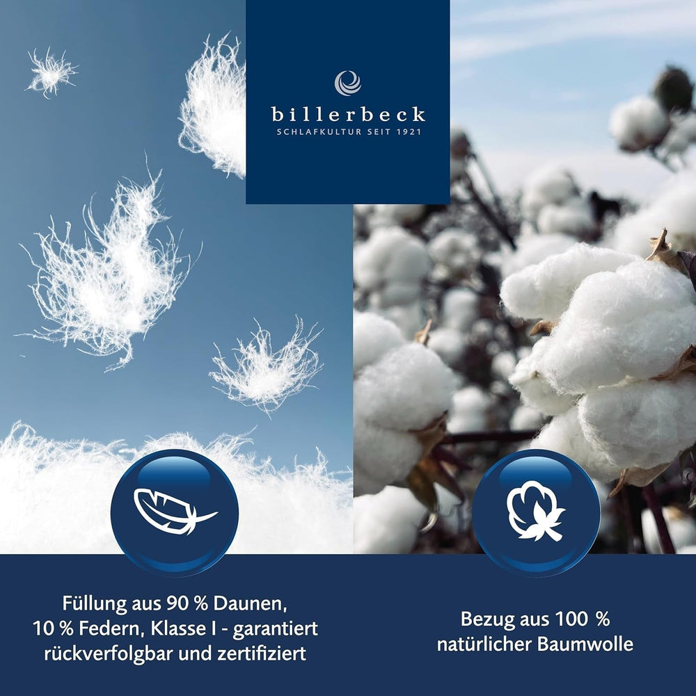 Billerbeck pehelypaplan - E04 Gold Edition - Paplan minden évszakhoz - 135 X 200 cm Valódi pehelypaplan - Közepes melegség Paplanok és paplanok Naty Shop