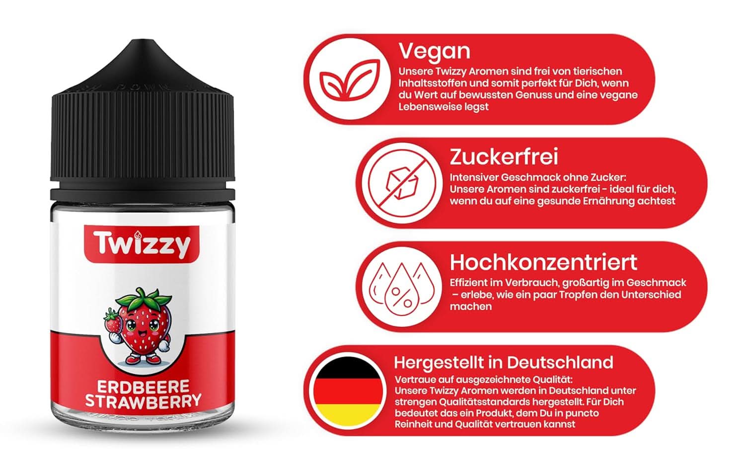 Twizzy koncentrált eper ízű, 60 ml Aromas Naty Shop