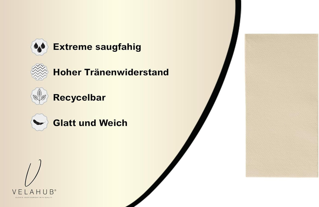 Soft Point 50 șervețele, pliere 1/8, de înaltă calitate, șervețel de unică folosință, 39X38 Cm, șampanie