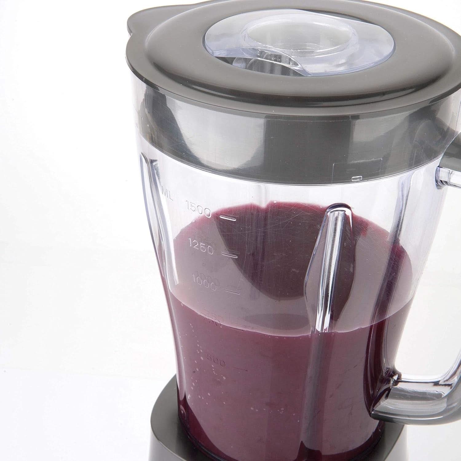 BLACK+DECKER Standmixer | 500W | 2 Geschwindigkeiten | Pulse-Funktion | Glaskrug | 1,5L | Edelstahlmesser Mit 4 Klingen | Herausnehmbar Und Leicht Zu Reinigen | Weiß Und Grau Bucatarie Naty Shop