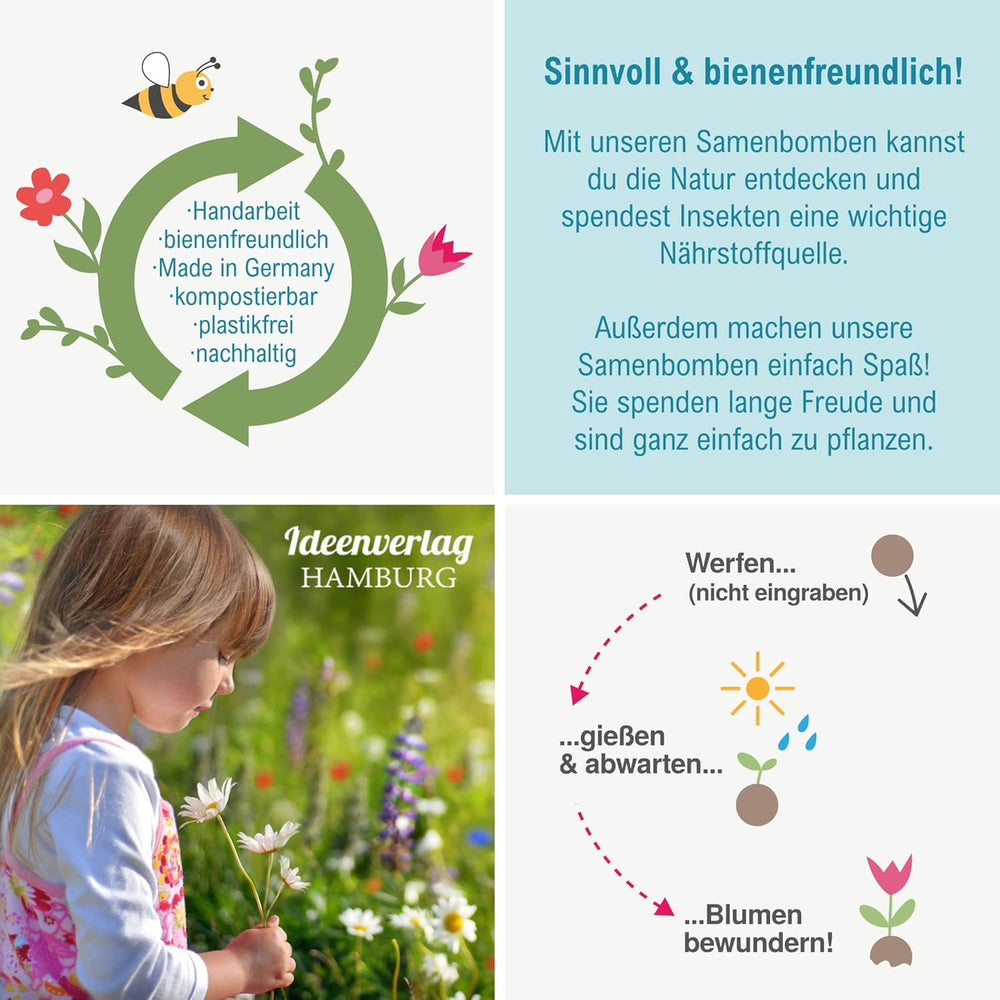 10x "Glück to grow" Semenbomben als Glückbringer 2026 & Blumensamen Geschenk | Mitbringsel Erwachsene & kleine Gastgeschenke Silvester - Kleeblatt Glückbringer Prüfung - inkl. Ajándékkártyák készlet