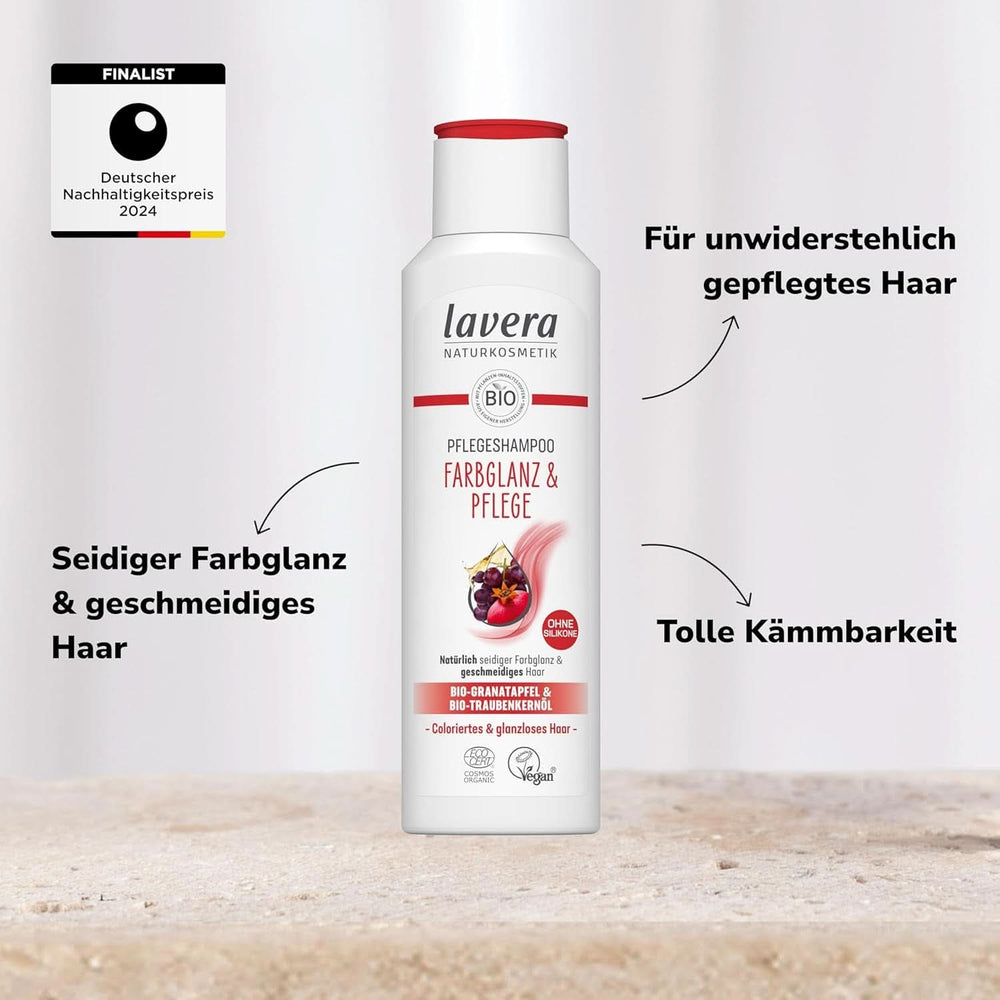 Lavera Care sampon Color Shine & Care, vegán, 250 ml zuhany és fürdő Naty Shop