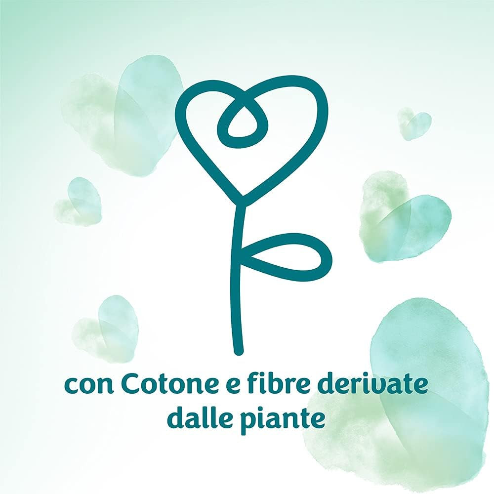 Pampers Acqua Pura Baby Wipes 468 Count (3 csomag) - 99% víz, 100% pamut, 0% műanyag, alkohol és parabének - Ideális tisztító törlőkendő érzékeny bőrre, nedves, hozzáadott összetevők nélkül