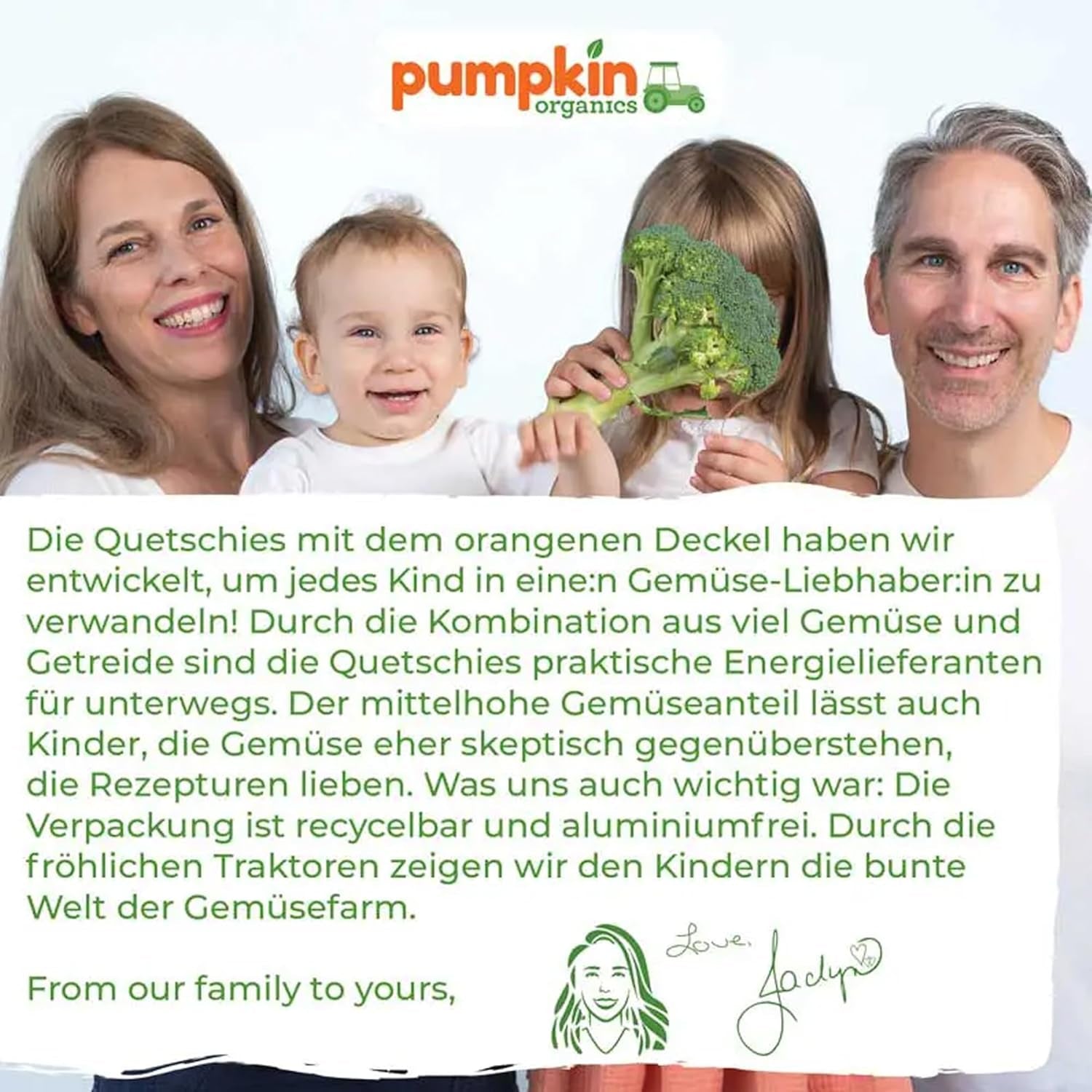 Pumpkin Organics Bio Gemüse-Getreide-Quetschie Kürbis, Birne, Apfel, Pflaume, Hafer ohne Zuckerzusatz¹ - ab 8 Monaten - als Snack oder Beikost für unterwegs (100g)