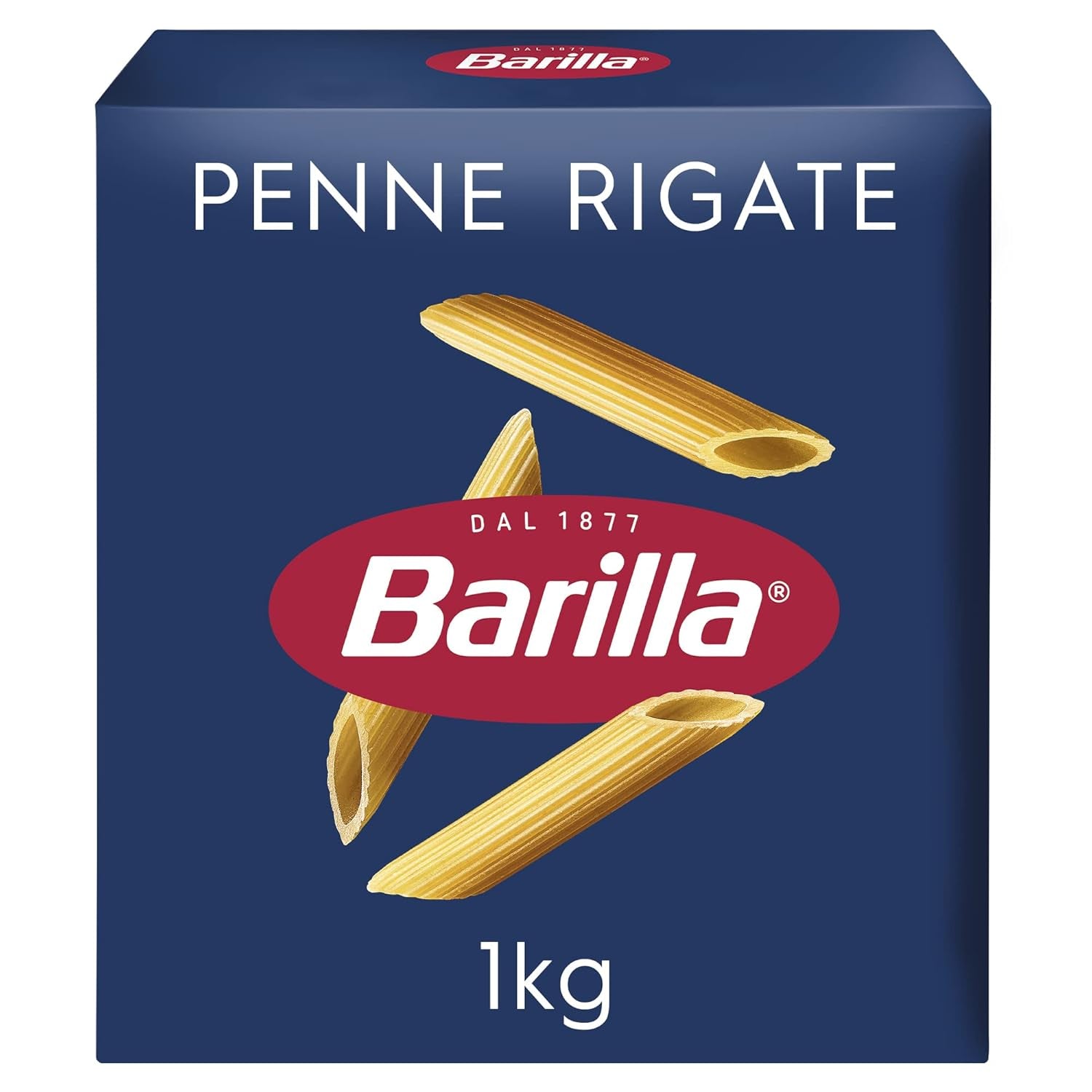 Pasta Barilla Classic Penne Rigate Nr. 73 db kiváló minőségű durumbúza, mindig al dente, (1 x 1 kg) 1 csomag