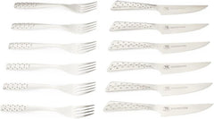 Weber Deluxe Steak készlet, 6 részes, Monobloc design rozsdamentes acél, extra éles, ergonomikus fogantyú Kitchen Naty Shop