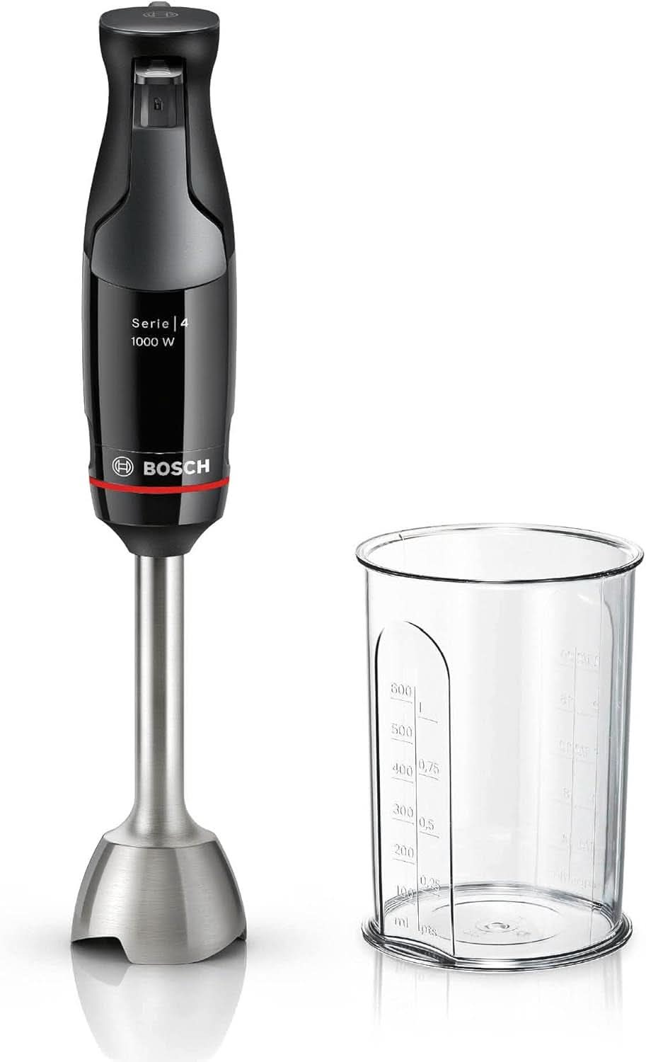 Bosch Állványkeverő Ergomaster Serie 4, 1000 Watt, Edelstahl-Mixstab, Zerkleinerer, Mix-/Messbecher, Schwarz Kitchen Naty Shop Ergomaster Serie 4