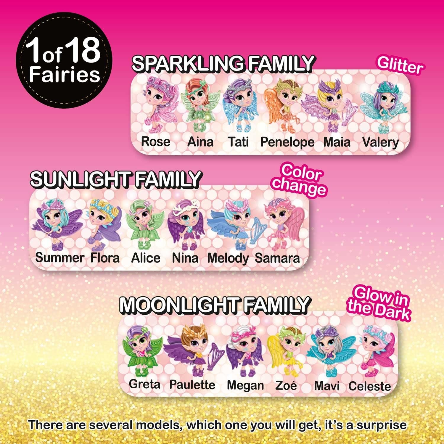 Craze Fairy In My Pocket | Fee Puppe mit Flügel, Fee Spielzeug zum Sammeln mit Spezialeffekten wie Glitzer, Leuchten im Dunkeln und Farbwechsel