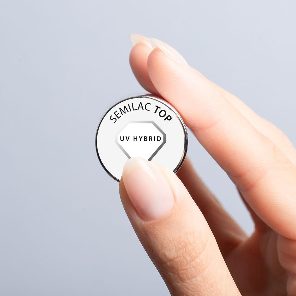 Semilac Top Coat körömlakk 7 ml, innovatív, UV/LED, hibrid körömlakk, fényes felület, véd, átlátszó