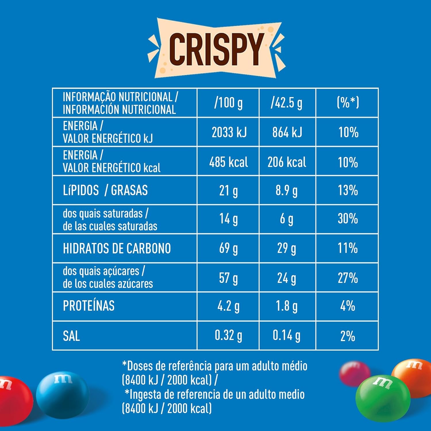 M&M'S Crispy, csokoládé ropogós lencse és Crispy Center, csokoládé, 1 csomag (1 x 340 g) (2 db-os csomag)