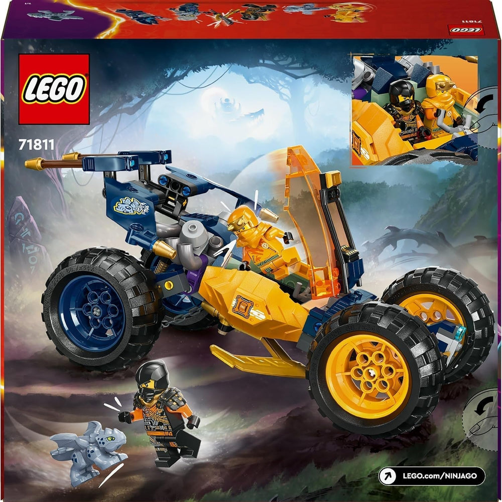 LEGO NINJAGO Arin nindzsa terepbuggyja, nindzsa játék autóval, sárkány és 4 minifigura, buggy modell kalandkészlet gyerekeknek, születésnapi ajándék fiúknak és lányoknak 7 éves 71811 építőkészletek Beuche den LEGO-Store