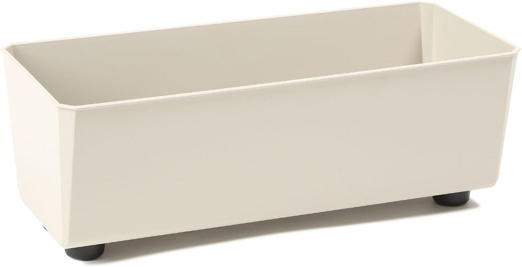 Jardinieră dreptunghiulară LAMELA cu picioare elegante – Ghiveci gri cu aspect de beton, fabricat din plastic robust, 37x17 cm, 6L – Rezistent la intemperii și ușor de curățat – Pentru interior și exterior