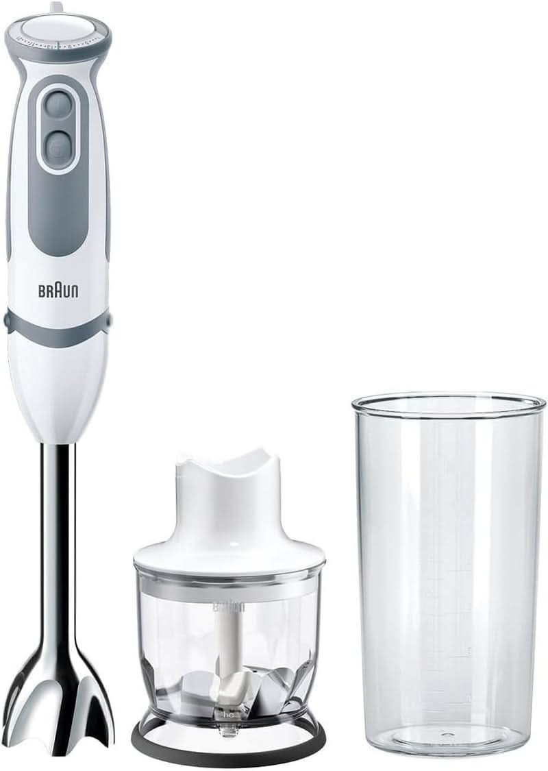 Braun Stabmixer MQ 5200WH - Multiquick 5 Vario Pürierstab Mit Edelstahl Mixfuß, 1000 Watt, Inkl. 600 ml Mix- & Messbecher, Weiß/Grau Kitchen Naty Shop 2019-es verzió – Zerkleinerer