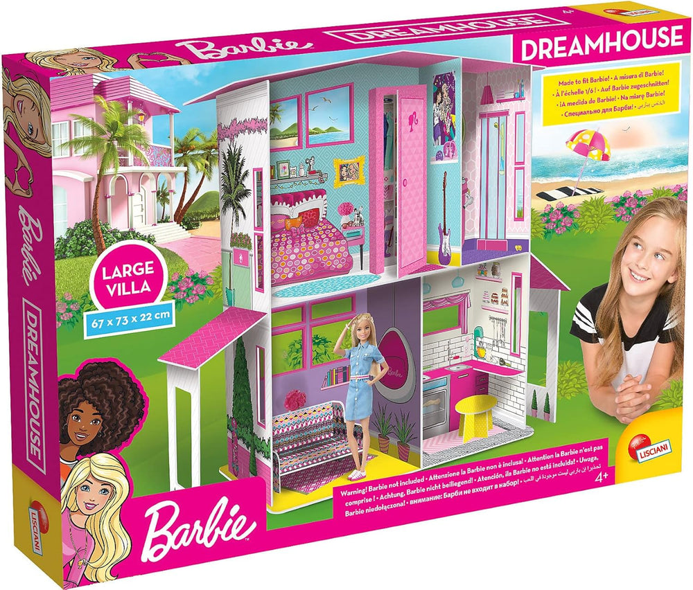 Lisciani - BARBIE babaház - Barbie Dream Villa két szintes - 3D-s ház építésre, díszítésre és tervezésre - Kreatív kézműves és építőjáték gyerekeknek 4 éves kortól Babaházak Naty Shop