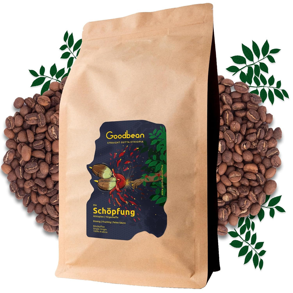 Creația | Florală, fructată, aciditate delicată | Boabe de cafea blânde și armonioase | 100% Arabica | Etiopia - Yirgacheffe | Proaspăt prăjită | Expediată direct de la prăjitorie | Prăjire medie (2500g)