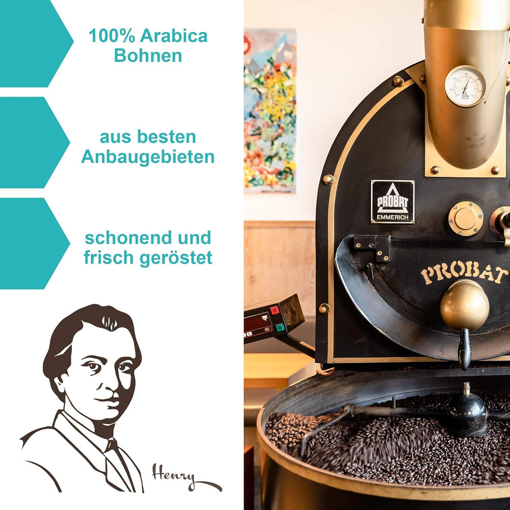 Henry´s Schokoladen Kaffee 1000g - Gourmet Kaffee mit feinsten Aromen verfeinert - handwerkliche Röstung - Premium Kaffeebohnen