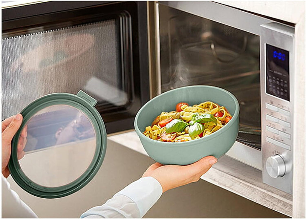 Mepal - Multi bowl Cirqula Round 4-piece set - Borcane de depozitare cu capac - Potrivit ca cutie de depozitare, frigider, congelator și cuptor cu microunde - 500, 1000, 2000, & 3000 ml - Nordic sage Cutii depozitare alimente Naty Shop