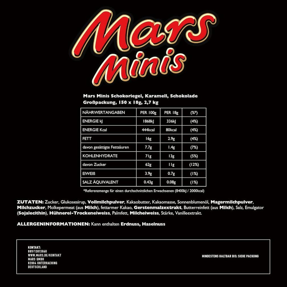 Mars Minis csokoládészeletek | Tömeges csokoládécsomag | Karamell | 150x18g