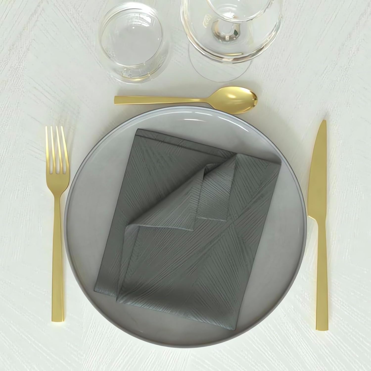 Soleil D'Ocre, set de 3 șervețele 45X45 cm lux albastru noapte