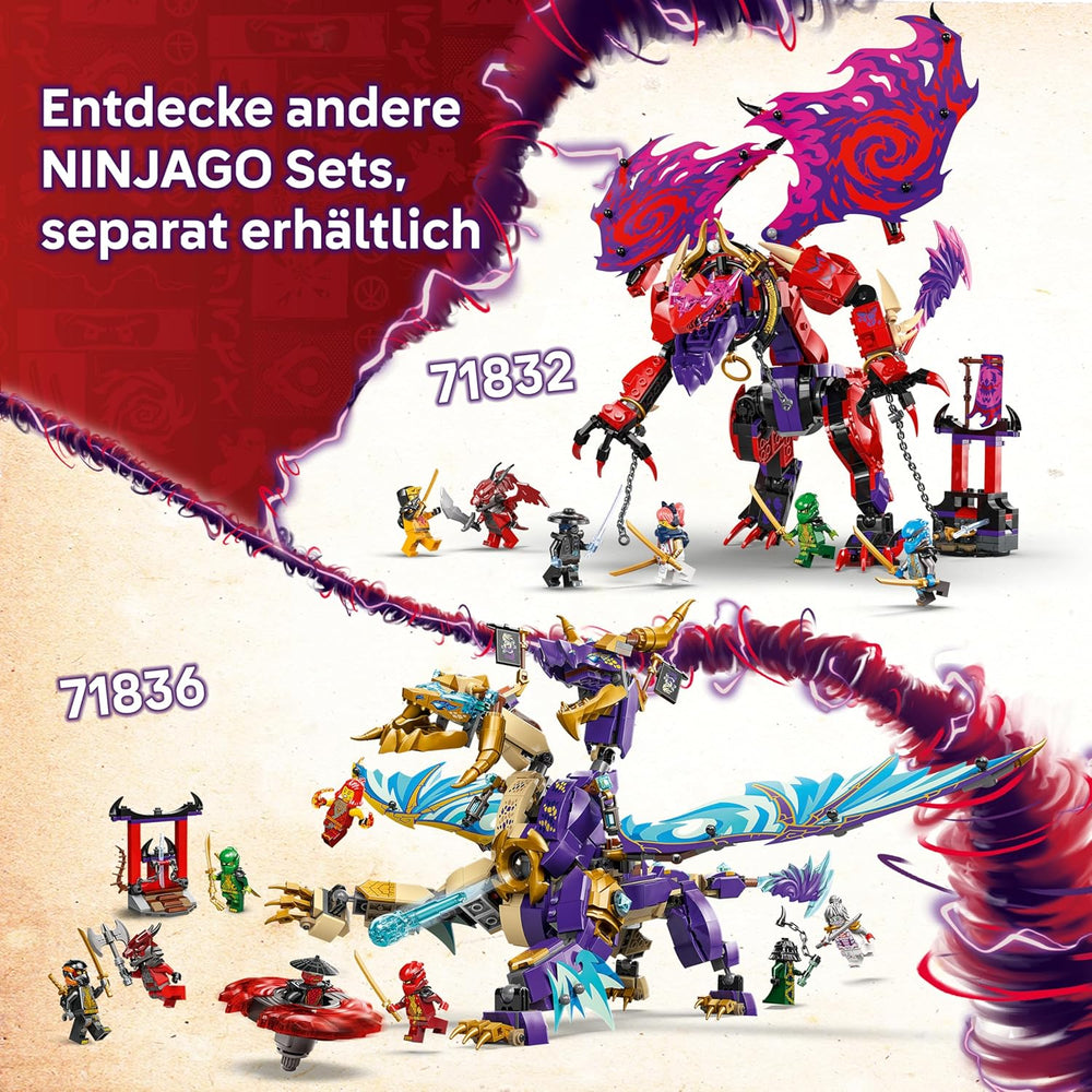 LEGO NINJAGO Chaosdrache Donnerzahn - Spielzeug mit 6 Ninja Minifiguren - Rollenspiel Bauset für Jungen und Mädchen ab 8 Jahren - Geschenke für TV-Serie Aufstieg der Drachen 71832