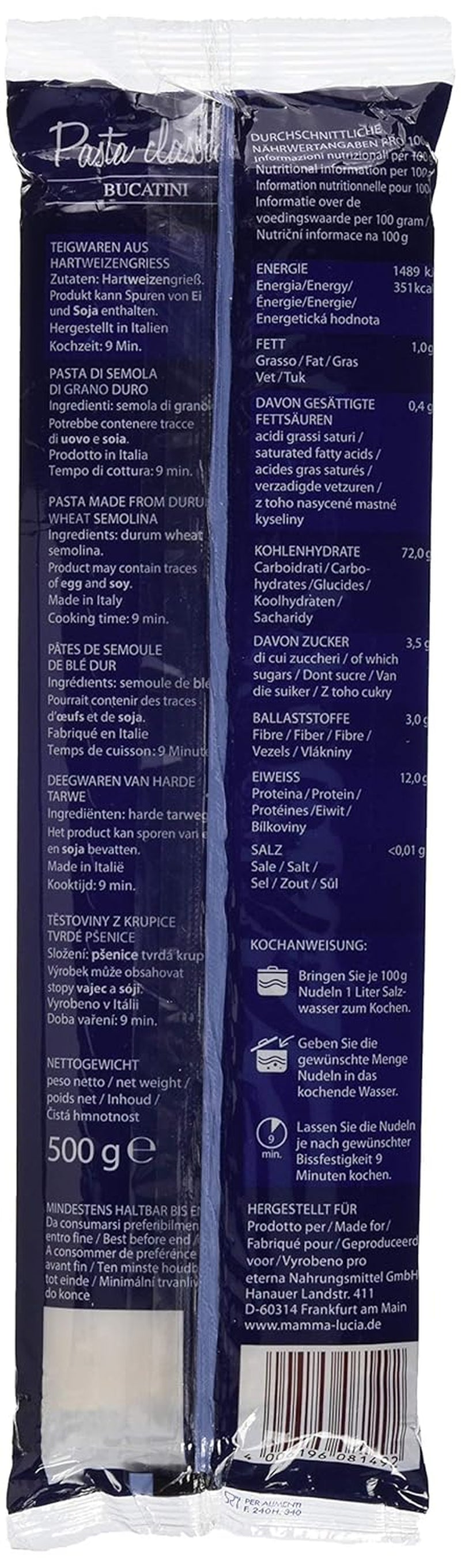 Bucatini tészta - makaróni, 20 db-os csomag (20 x 500 g)