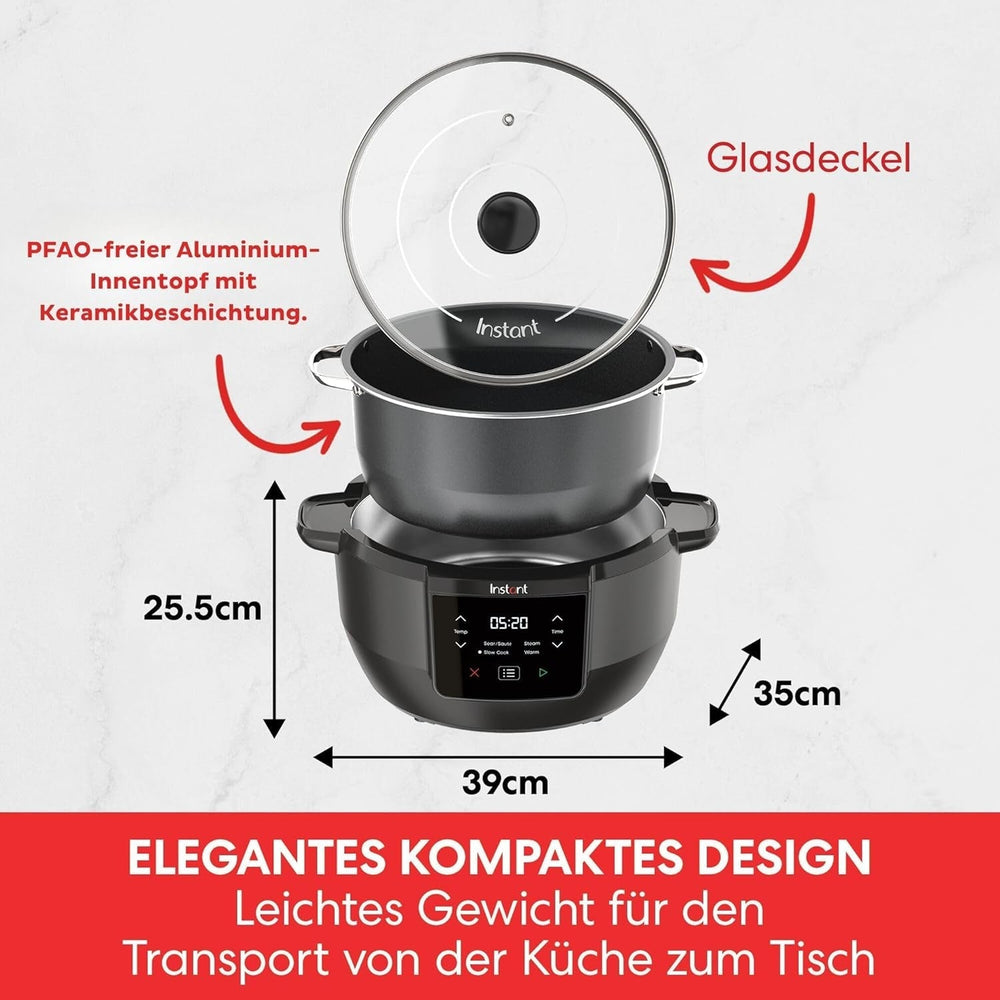 Instant Pot Superior lassú tűzhely, 7,1 literes multicooker, 4 főzési funkció, 800 W-os lassú tűzhely Naty Shop