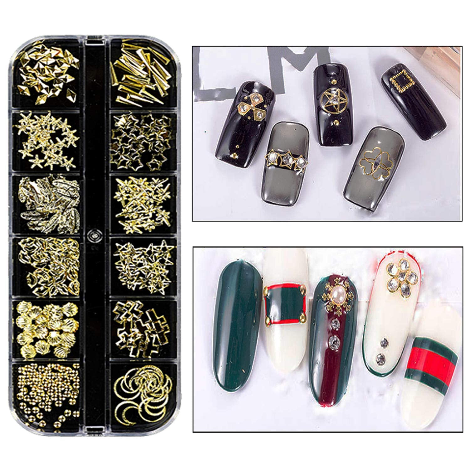 8 Boxen Nail Art Strass Kit - Nail Art Gemischt Strass Set, Nagel Kunst Strasssteine Gems Perlen Edelsteine Bunt Pferdeaugen Strass Für Nageldesign Zubehör Mit 1 Pinzetten Und 1 Strass Picker Für DIY