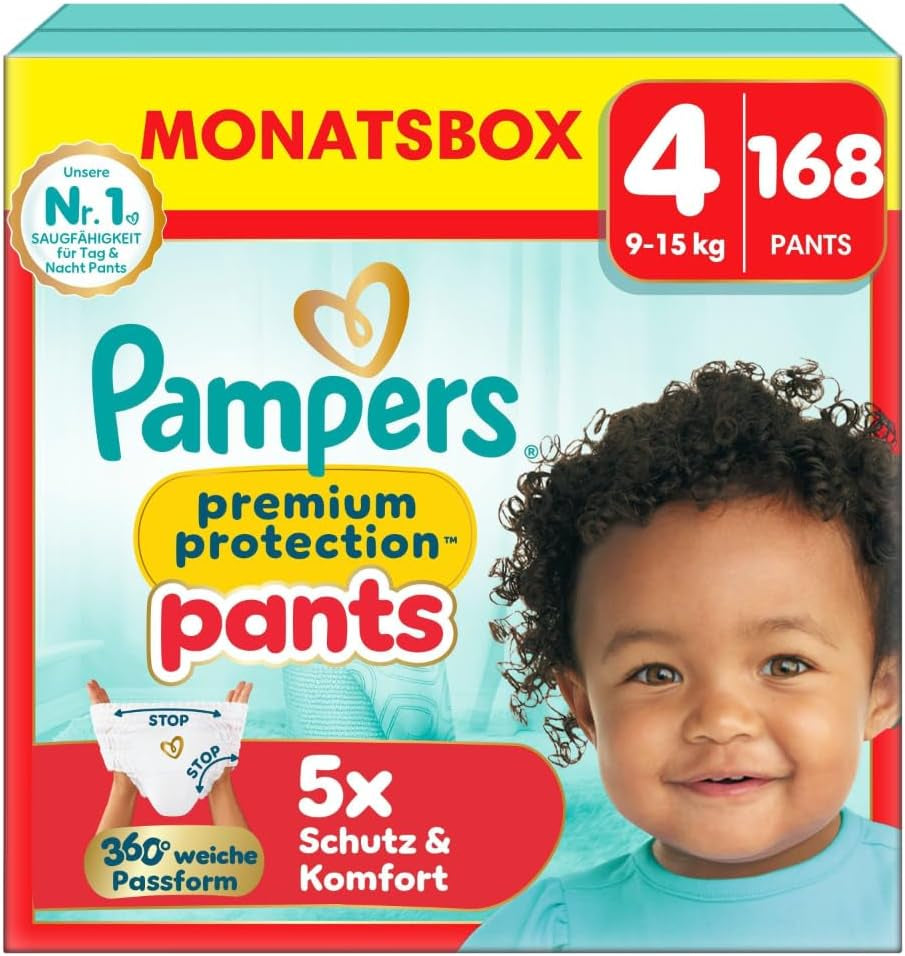 Pampers Premium Protection Pants 5-ös méret, 144 pelenka, 11 kg - 17 kg, 360°-ban állítható, puha szivárgásgátló mandzsettával az optimális kényelem és védelem érdekében