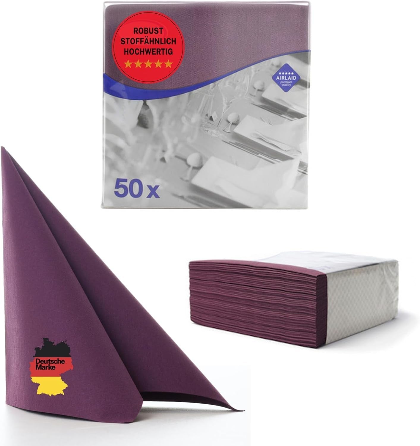 50 șervețele Aroba Airlaid Aspect textil 19 CULORI 40X40 Cm 1/4 fold Șervețele de nuntă de înaltă calitate, aspect textil, pentru aniversări hotel catering sărbători Crăciun nuntă roz