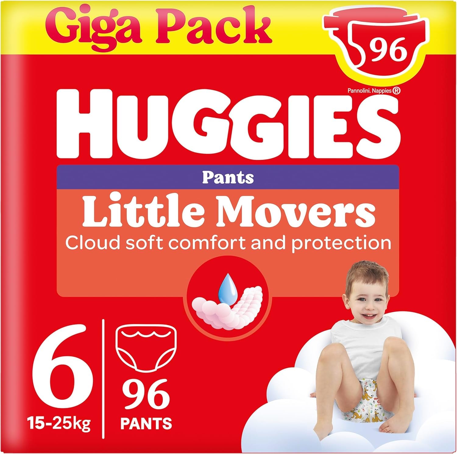 Huggies Little Movers Disney nadrág, 6-os méret, 96-os szám (2 x 48), havi doboz