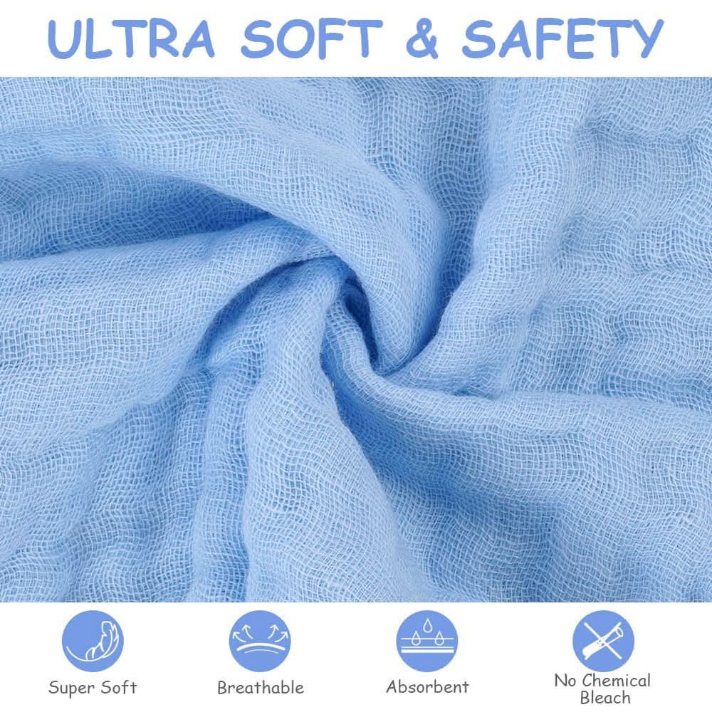 Prosoape de muselină pentru bebeluși, pachet de 8 prosoape din bumbac organic, absorbante, 25 x 25 cm Mama si Copilul Naty Shop