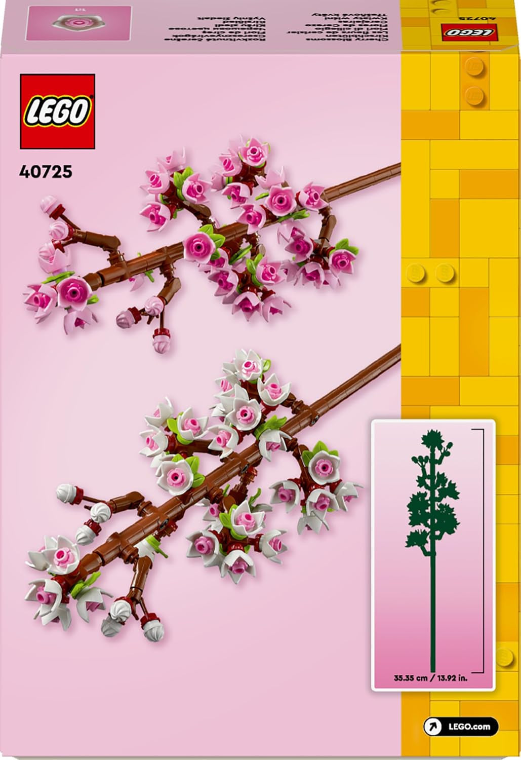 LEGO Botanicals Cherry Blossoms - Építhető művirágok - Asztali díszek gyerekeknek - Virágcsokor kiállításhoz - Ajándék nőknek és férfiaknak 8 éves kortól - Botany Collection 40725 Építőkészletek Besuche den LEGO-Store