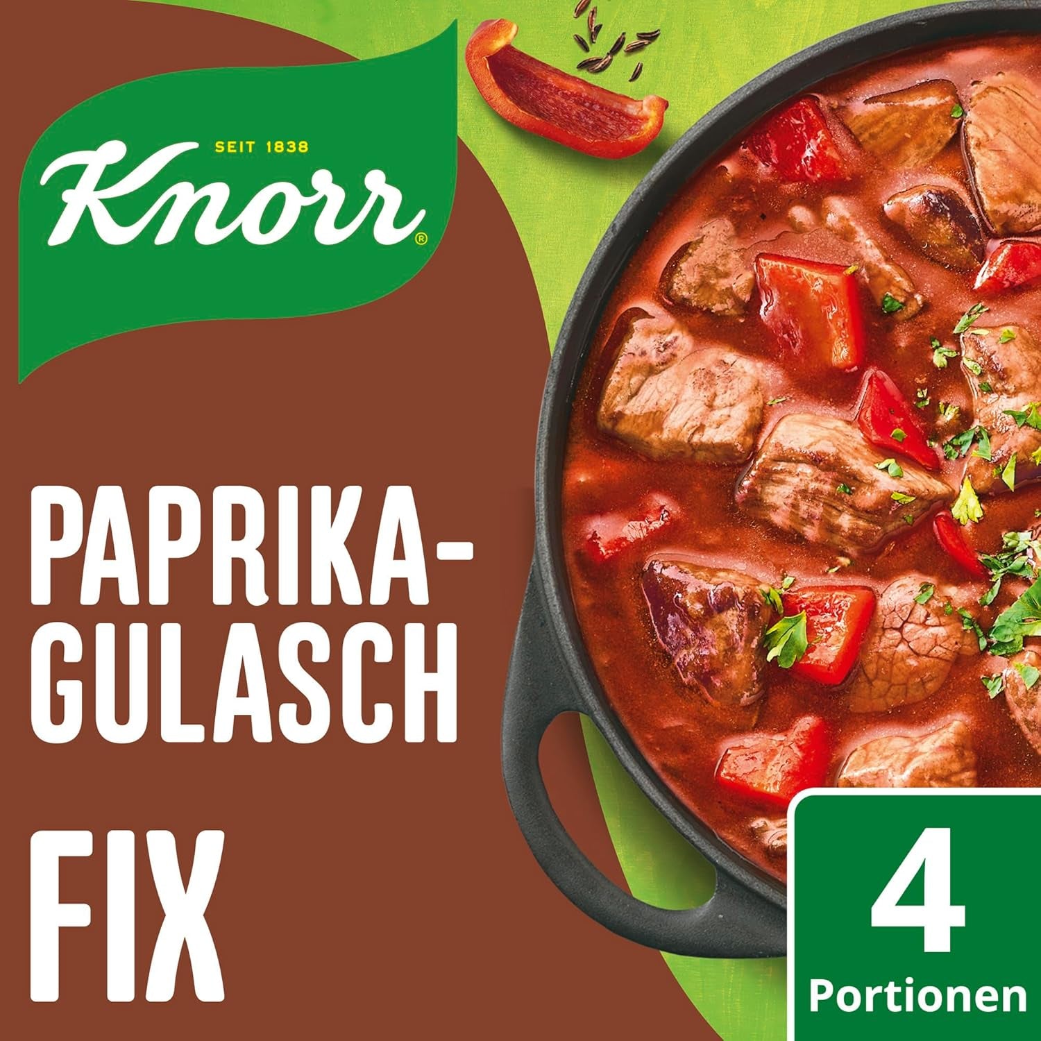 Knorr Fix Würzmischung Paprika-Gulash für eine leckeres Fleischgericht mit natürliche Ingredienten 4 Portionen