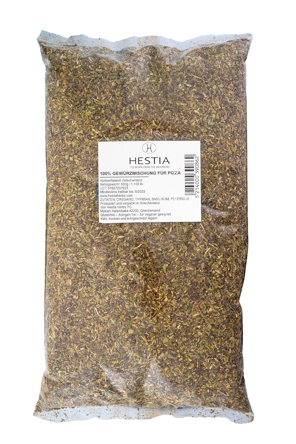 Hestia Herbs görög mediterrán Kräutermischung oregánóval, rozmaringgal, kakukkfűvel, bazsalikommal és petrezselyemmel főzéshez, 500 g – Autentikus Gewürzmischung für traditionale Rezepte
