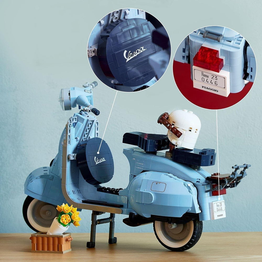 LEGO Icons Vespa 125, megépíthető motorkerékpár-modell, régi olasz robogó, modellkészlet felnőtteknek, bemutatódarab szobadekorációként, ajándékok nőknek és férfiaknak, 10298 építőkészlet Besuche den LEGO-Store